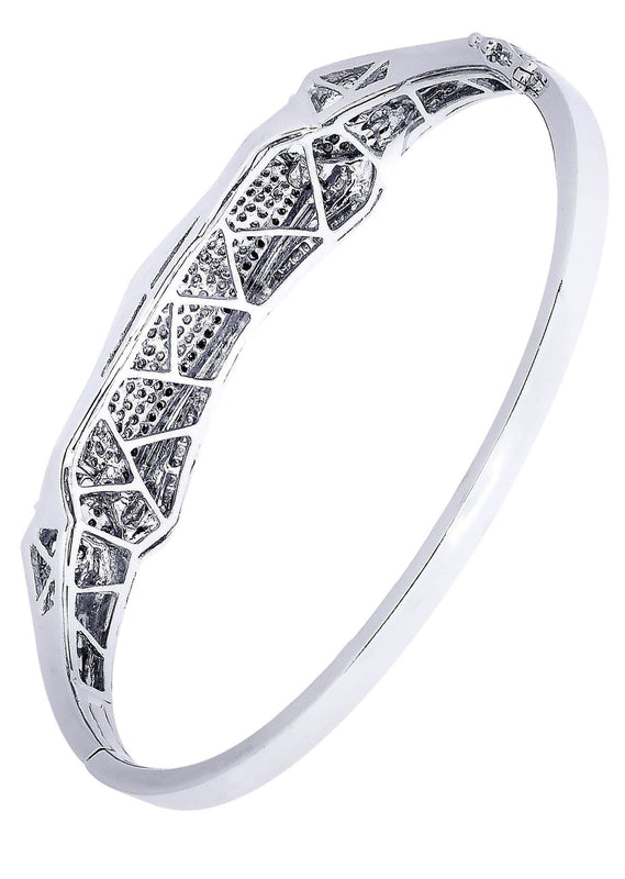 Mens Diamond Bangle White Gold| 1.66 Carats| 31.51 Grams