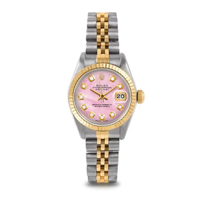 Rolex Datejust 69173 26MM Pink Diamond  Dial With Two Tone Jubilee Bracelet
