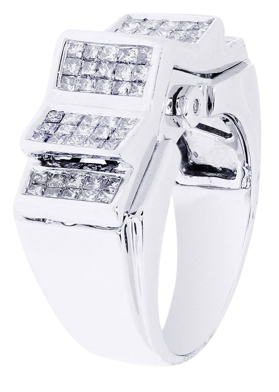 White Gold Mens Diamond Ring| 1.64 Carats| 12.88 Grams