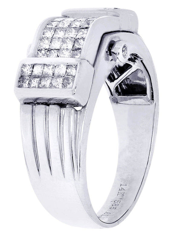 White Gold Mens Diamond Ring| 0.89 Carats| 9.94 Grams