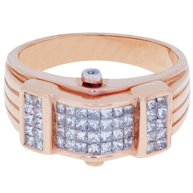 Rose Gold Mens Diamond Ring / Pinky Diamond Ring| 0.92 Carats
