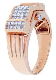 Rose Gold Mens Diamond Ring / Pinky Diamond Ring| 0.92 Carats