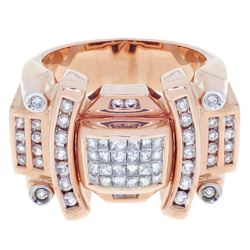 Rose Gold Mens Diamond Ring / Pinky Diamond Ring| 0.98 Carats