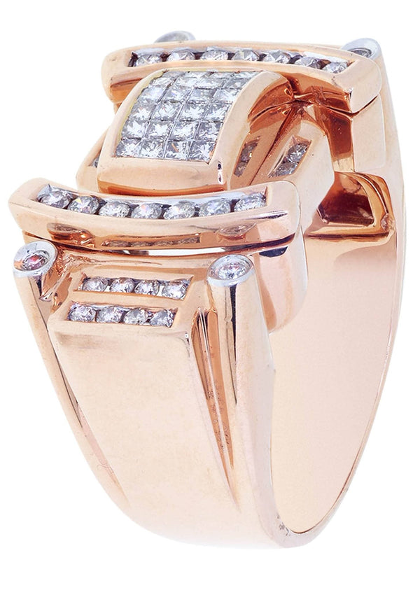 Rose Gold Mens Diamond Ring / Pinky Diamond Ring| 0.98 Carats