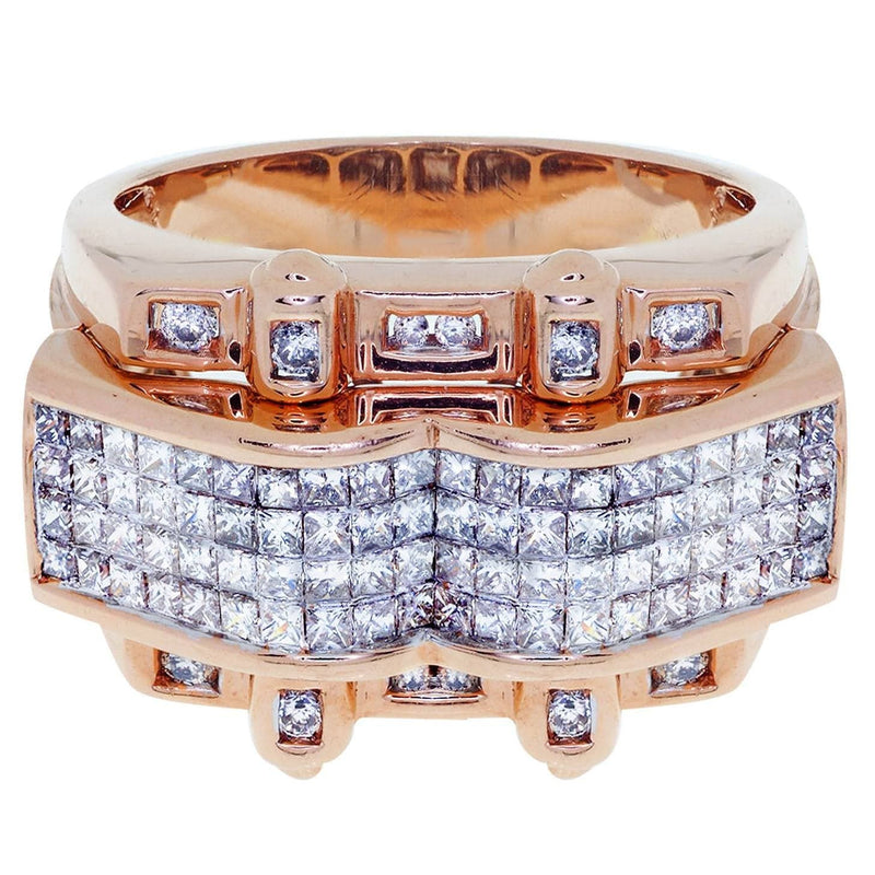 Rose Gold Mens Diamond Ring / Pinky Diamond Ring| 1.92 Carats