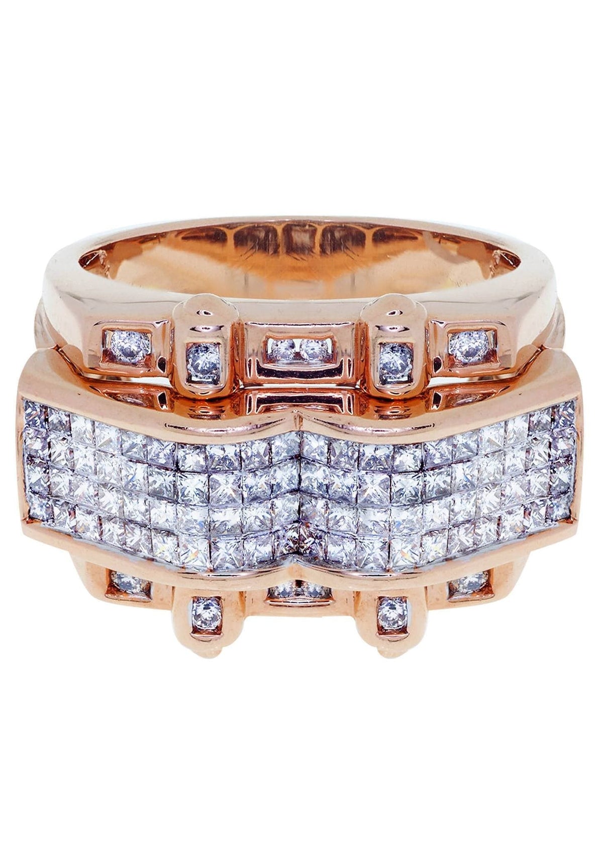 Rose Gold Mens Diamond Ring / Pinky Diamond Ring| 1.92 Carats