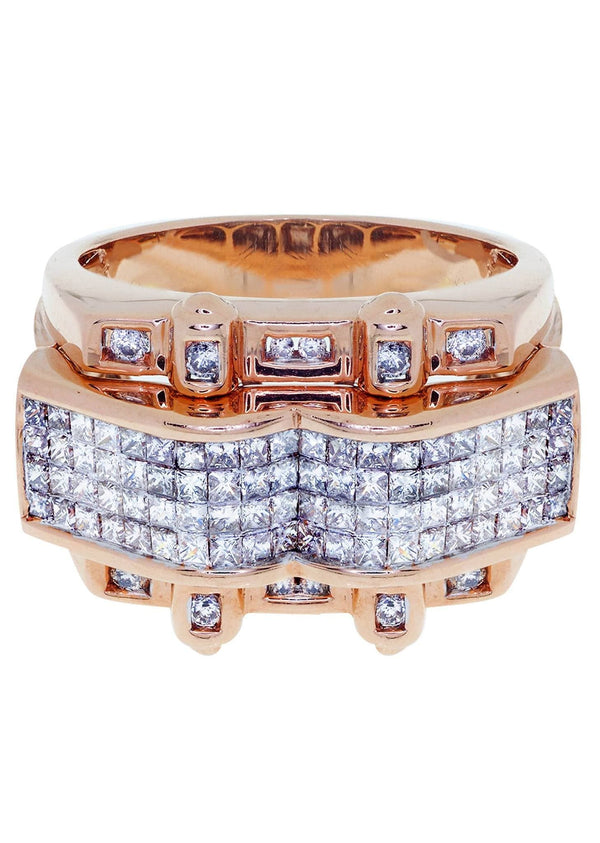 Rose Gold Mens Diamond Ring / Pinky Diamond Ring| 1.92 Carats