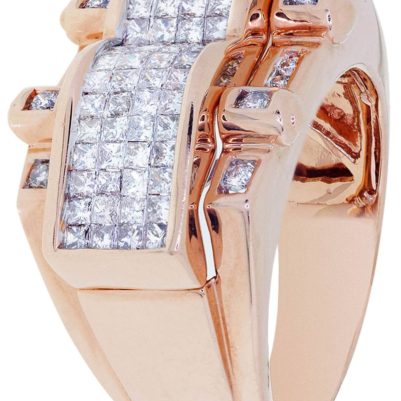 Rose Gold Mens Diamond Ring / Pinky Diamond Ring| 1.92 Carats