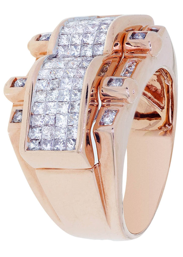 Rose Gold Mens Diamond Ring / Pinky Diamond Ring| 1.92 Carats
