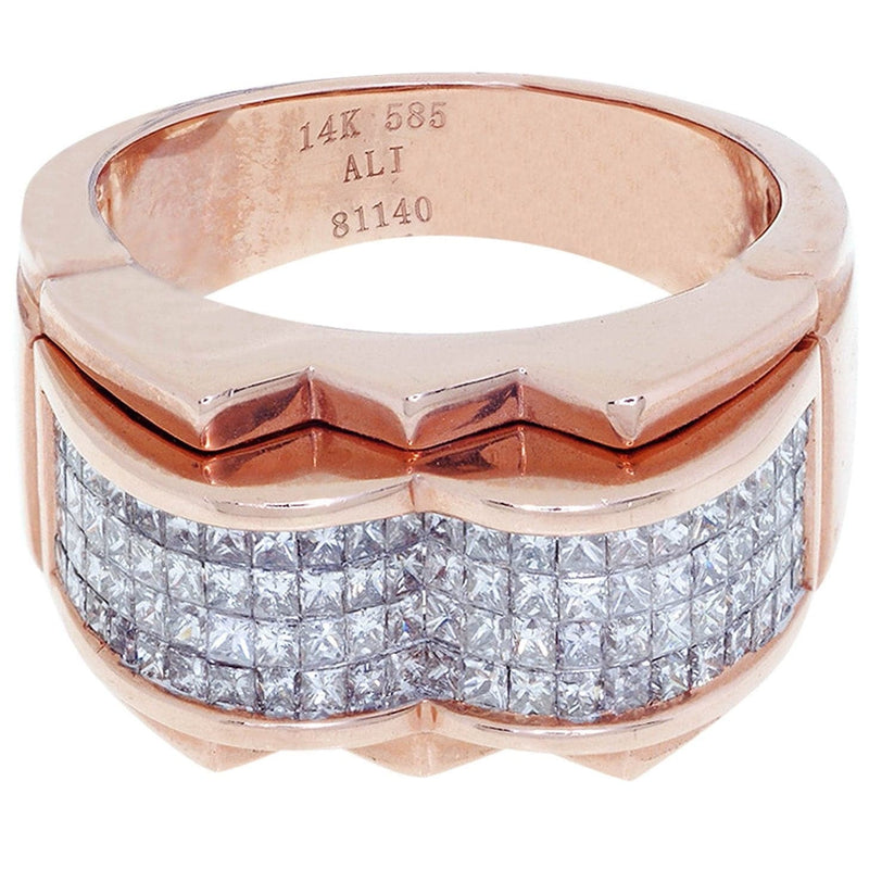 Rose Gold Mens Diamond Ring / Pinky Diamond Ring| 1.48 Carats