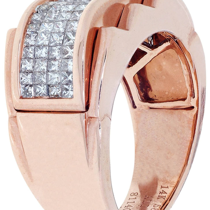 Rose Gold Mens Diamond Ring / Pinky Diamond Ring| 1.48 Carats