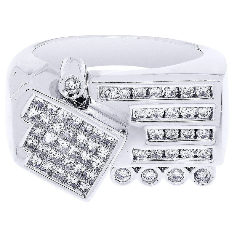 White Gold Mens Diamond Ring| 1.14 Carats| 12.92 Grams