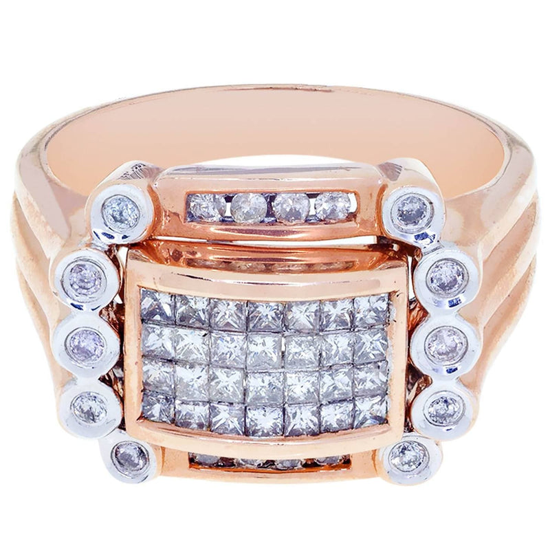 Rose Gold Mens Diamond Ring / Pinky Diamond Ring| 0.85 Carats