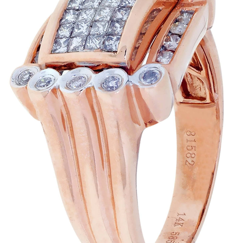 Rose Gold Mens Diamond Ring / Pinky Diamond Ring| 0.85 Carats