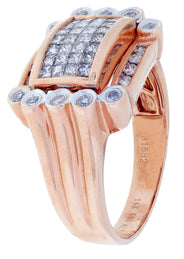 Rose Gold Mens Diamond Ring / Pinky Diamond Ring| 0.85 Carats