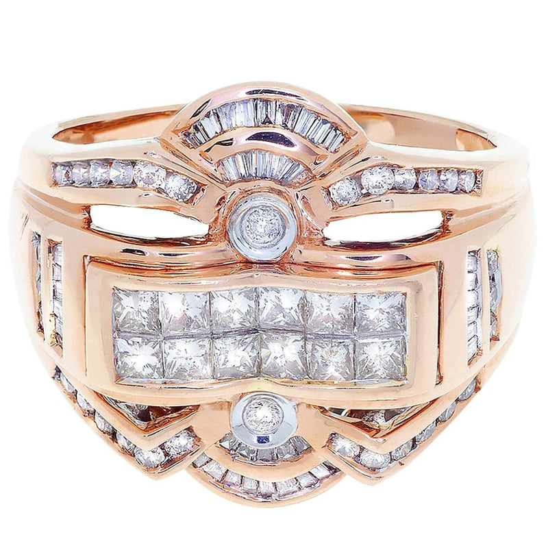 Rose Gold Mens Diamond Ring / Pinky Diamond Ring| 1.28 Carats