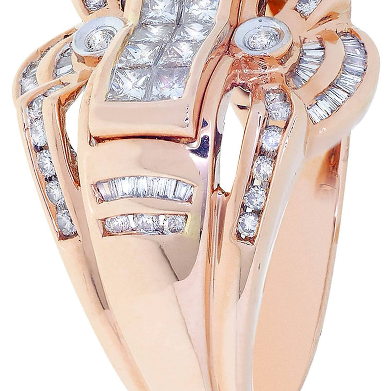 Rose Gold Mens Diamond Ring / Pinky Diamond Ring| 1.28 Carats