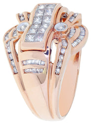 Rose Gold Mens Diamond Ring / Pinky Diamond Ring| 1.28 Carats