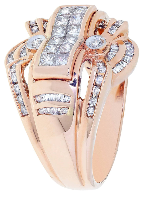 Rose Gold Mens Diamond Ring / Pinky Diamond Ring| 1.28 Carats