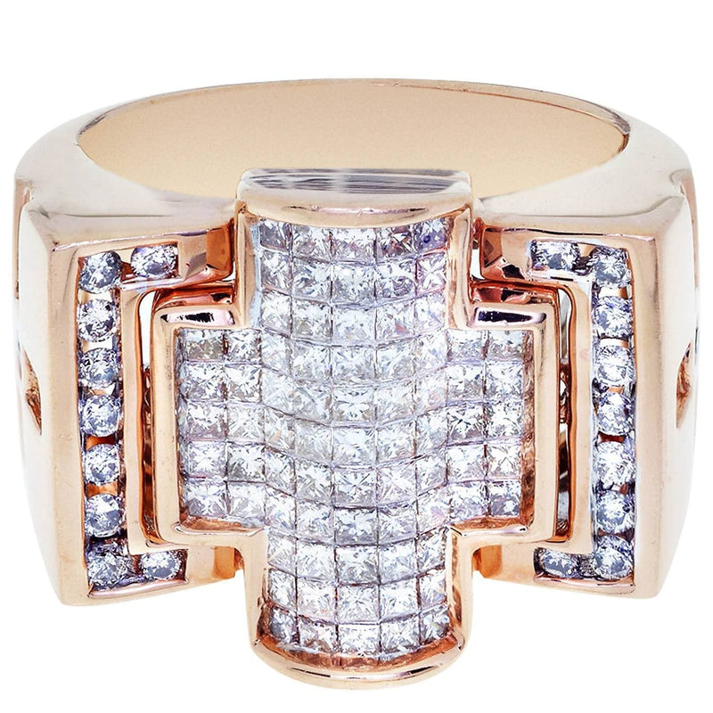 Rose Gold Mens Diamond Ring / Pinky Diamond Ring| 1.88 Carats