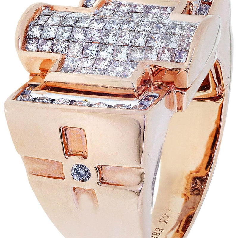 Rose Gold Mens Diamond Ring / Pinky Diamond Ring| 1.88 Carats