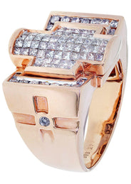 Rose Gold Mens Diamond Ring / Pinky Diamond Ring| 1.88 Carats