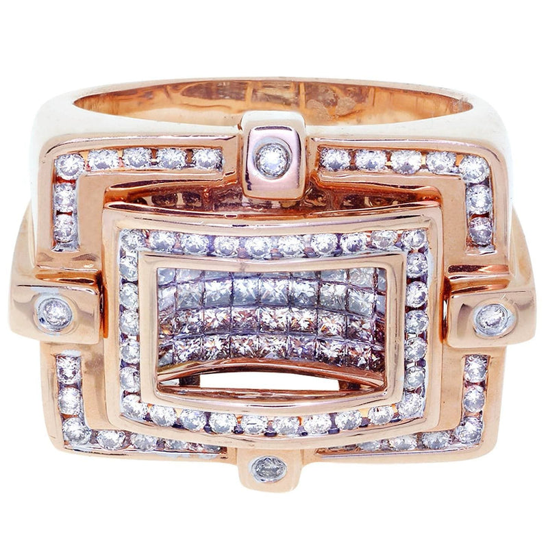 Rose Gold Mens Diamond Ring / Pinky Diamond Ring| 1.62 Carats