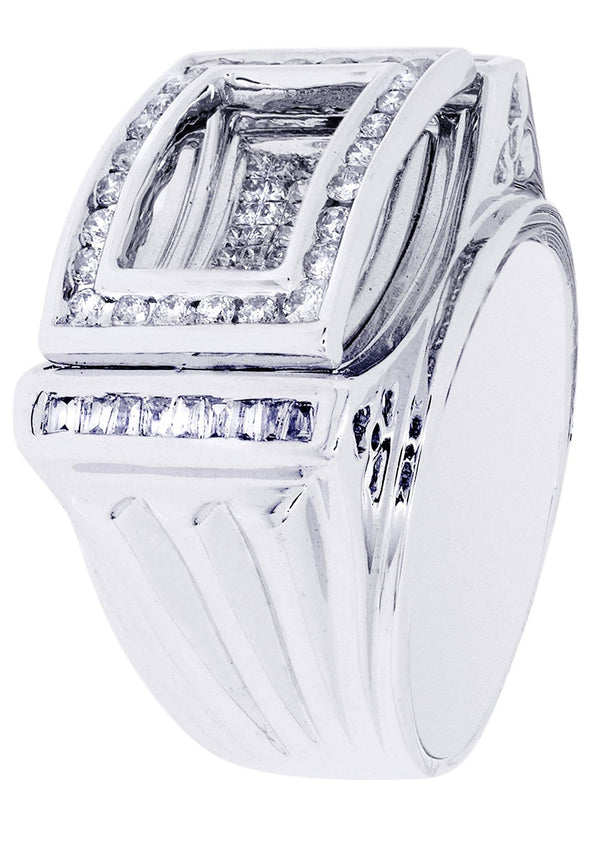 White Gold Mens Diamond Ring| 1.32 Carats| 14.43 Grams