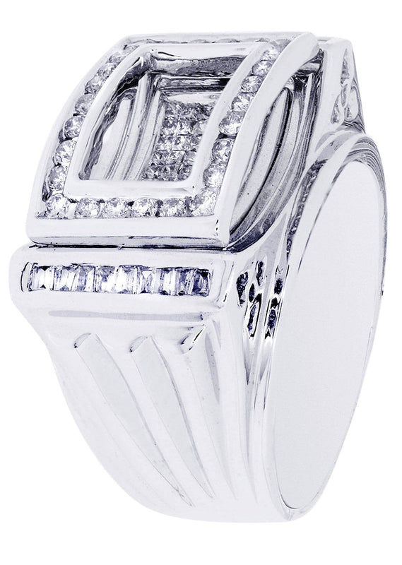 White Gold Mens Diamond Ring| 1.32 Carats| 14.43 Grams