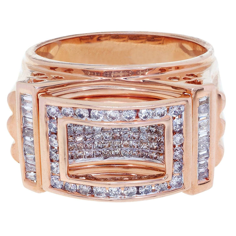 Rose Gold Mens Diamond Ring / Pinky Diamond Ring| 1.3 Carats