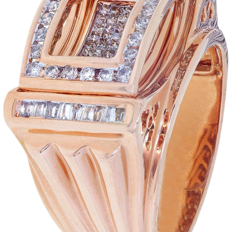 Rose Gold Mens Diamond Ring / Pinky Diamond Ring| 1.3 Carats