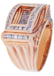 Rose Gold Mens Diamond Ring / Pinky Diamond Ring| 1.3 Carats