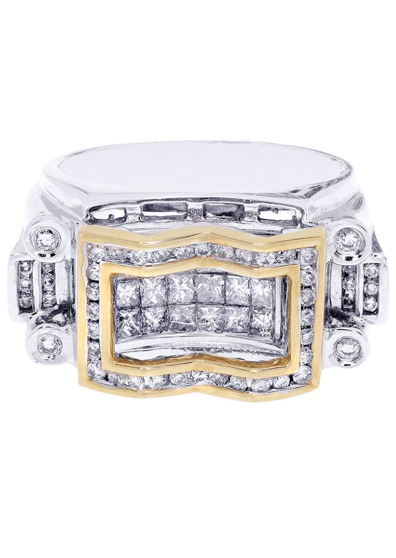 White Gold Mens Diamond Ring| 1.5 Carats| 14.59 Grams