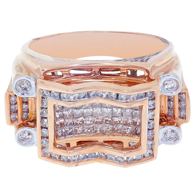 Rose Gold Mens Diamond Ring / Pinky Diamond Ring| 1.31 Carats