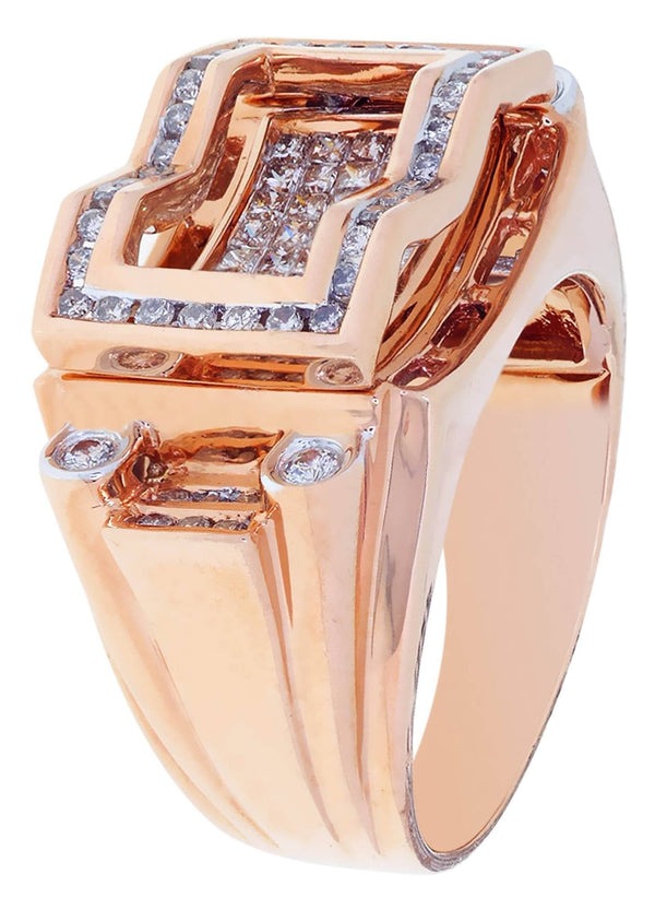 Rose Gold Mens Diamond Ring / Pinky Diamond Ring| 1.31 Carats