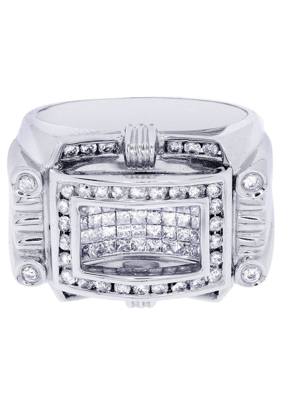 White Gold Mens Diamond Ring| 1.49 Carats| 17.17 Grams
