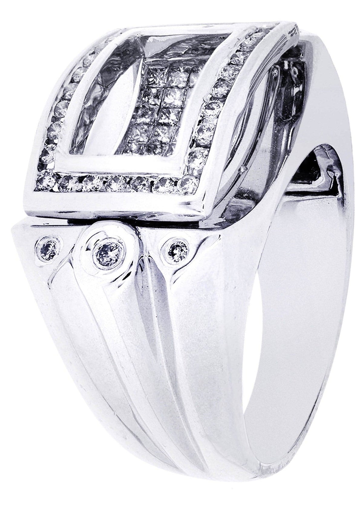 White Gold Mens Diamond Ring| 1.18 Carats| 18.23 Grams
