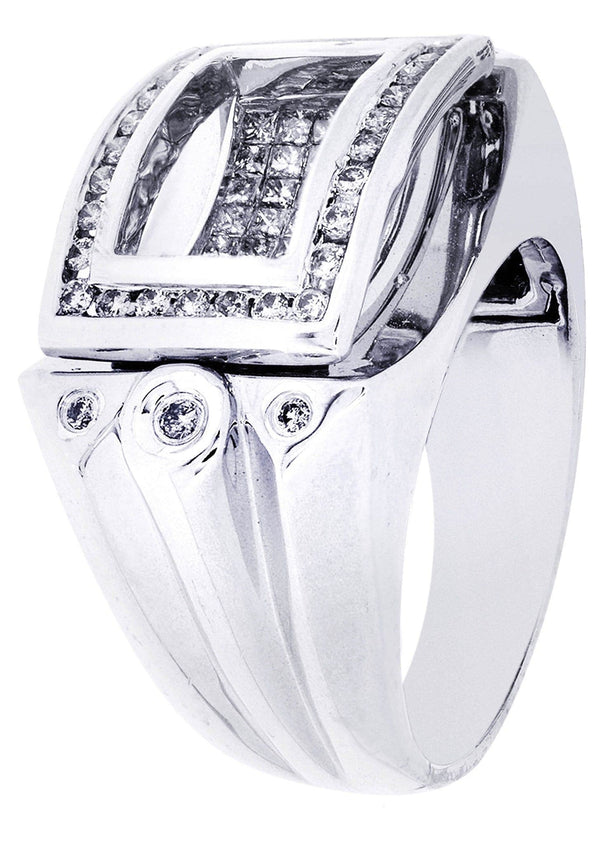 White Gold Mens Diamond Ring| 1.18 Carats| 18.23 Grams
