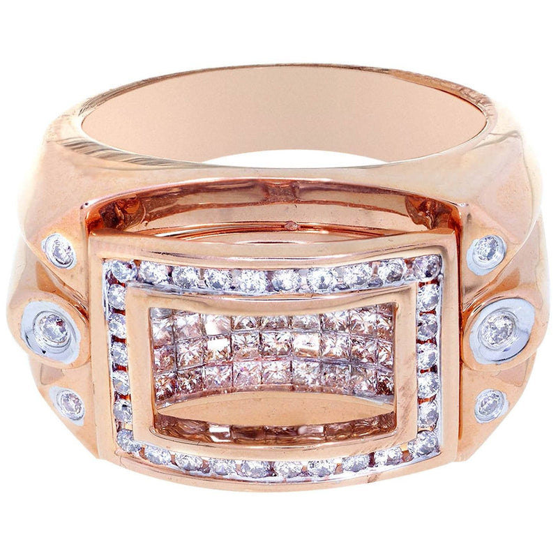 Rose Gold Mens Diamond Ring / Pinky Diamond Ring| 1.23 Carats