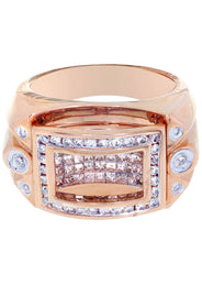 Rose Gold Mens Diamond Ring / Pinky Diamond Ring| 1.23 Carats