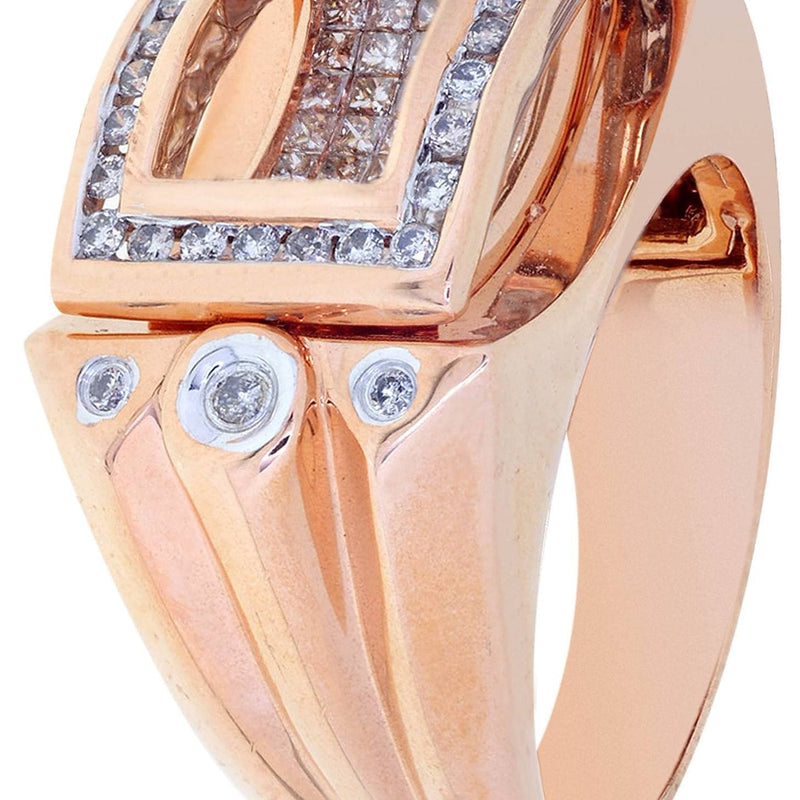 Rose Gold Mens Diamond Ring / Pinky Diamond Ring| 1.23 Carats