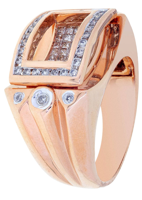 Rose Gold Mens Diamond Ring / Pinky Diamond Ring| 1.23 Carats