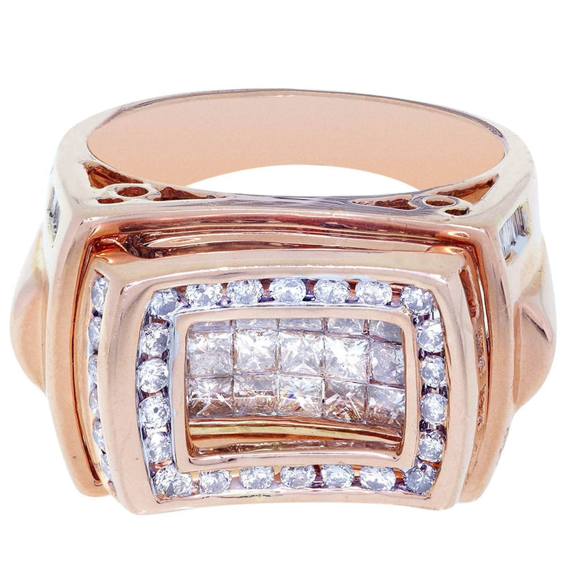 Rose Gold Mens Diamond Ring / Pinky Diamond Ring| 1.88 Carats