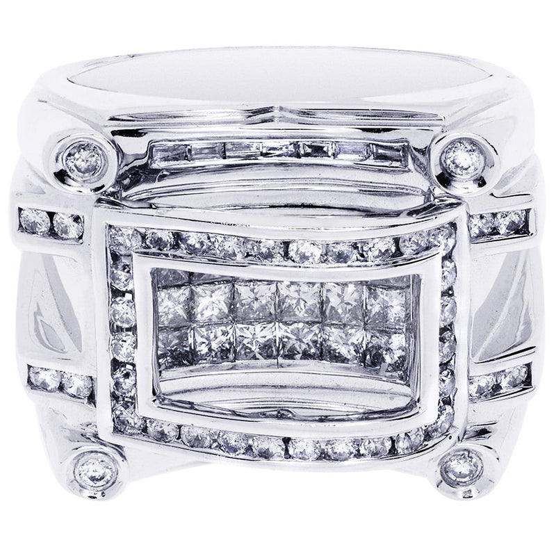 White Gold Mens Diamond Ring| 1.84 Carats| 18.66 Grams