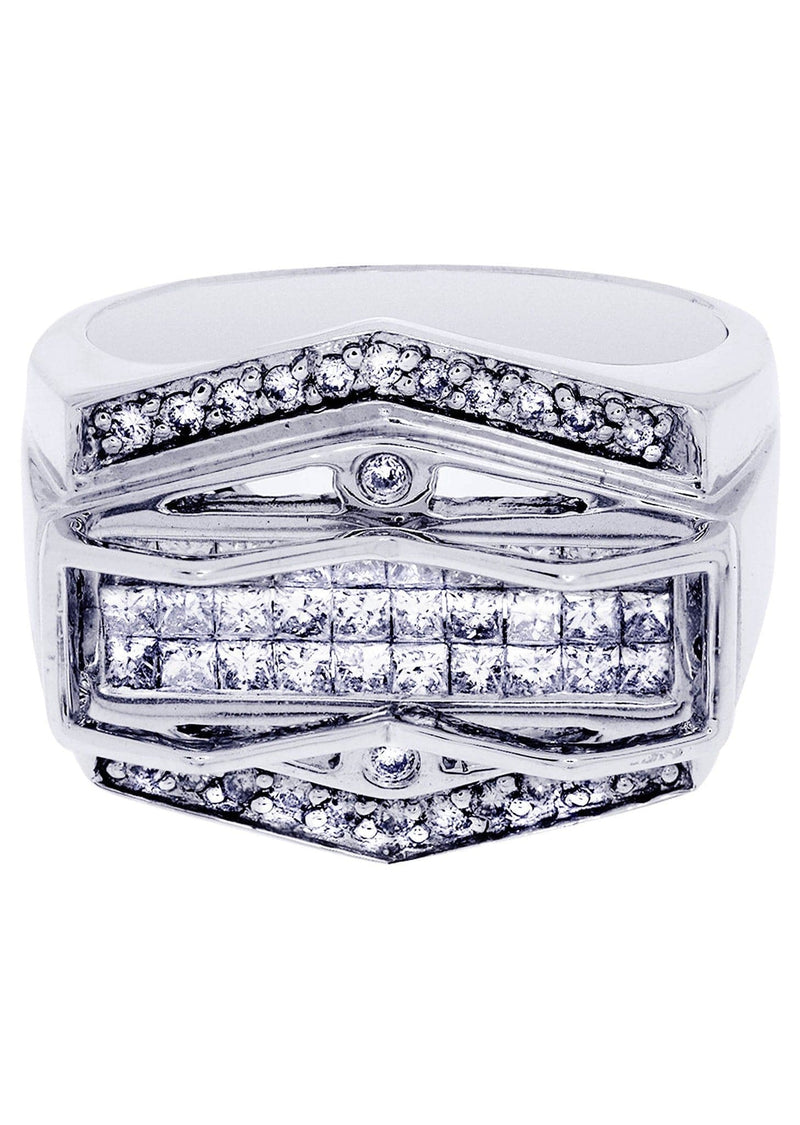 White Gold Mens Diamond Ring| 1.14 Carats| 12.43 Grams