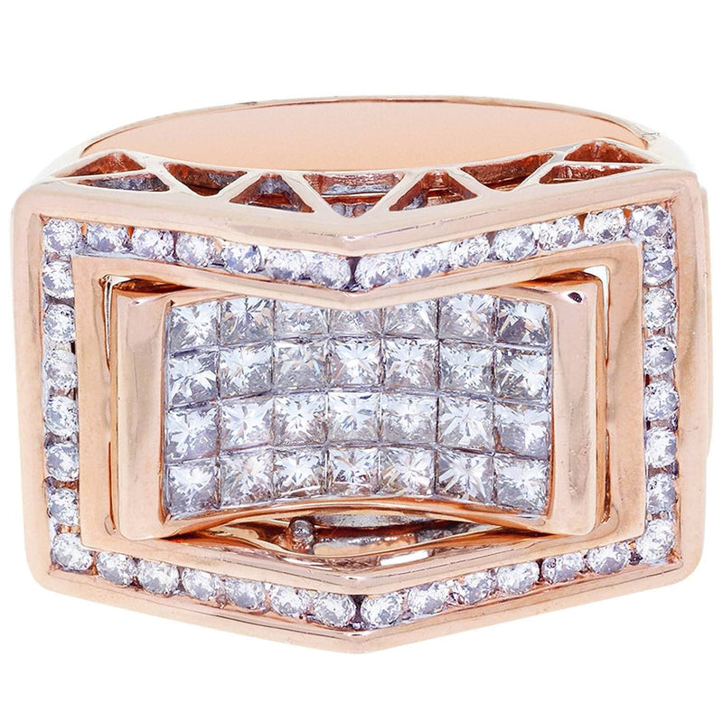 Rose Gold Mens Diamond Ring / Pinky Diamond Ring| 1.91 Carats