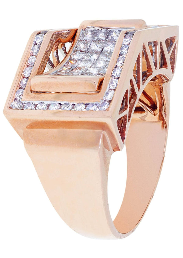 Rose Gold Mens Diamond Ring / Pinky Diamond Ring| 1.91 Carats