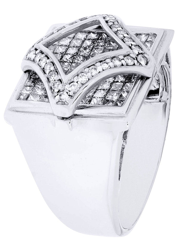 White Gold Mens Diamond Ring| 2 Carats| 11.15 Grams