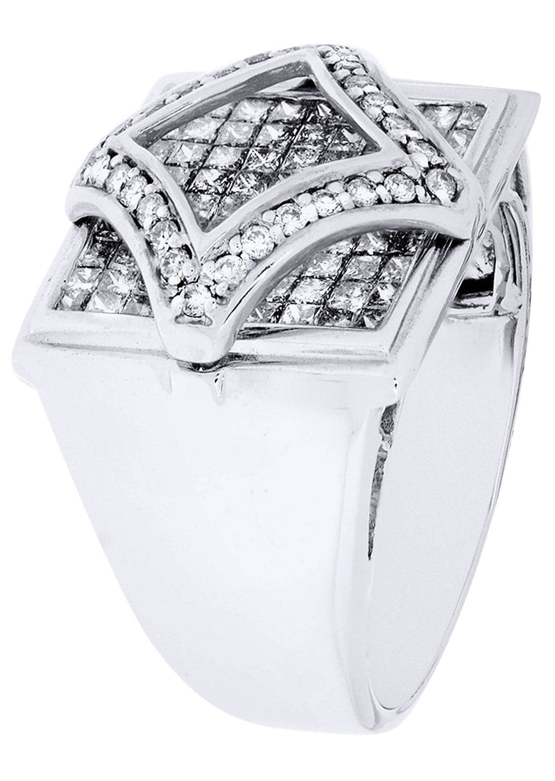 White Gold Mens Diamond Ring| 2 Carats| 11.15 Grams