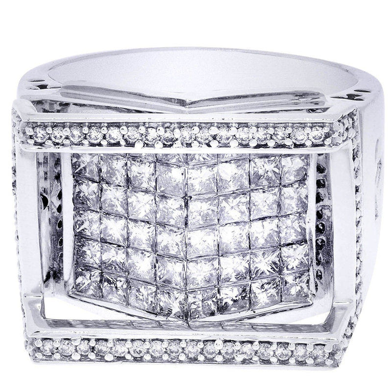 White Gold Mens Diamond Ring| 2.78 Carats| 13.79 Grams